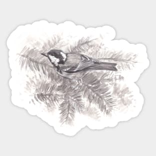 Coal tit - Inktober Sticker